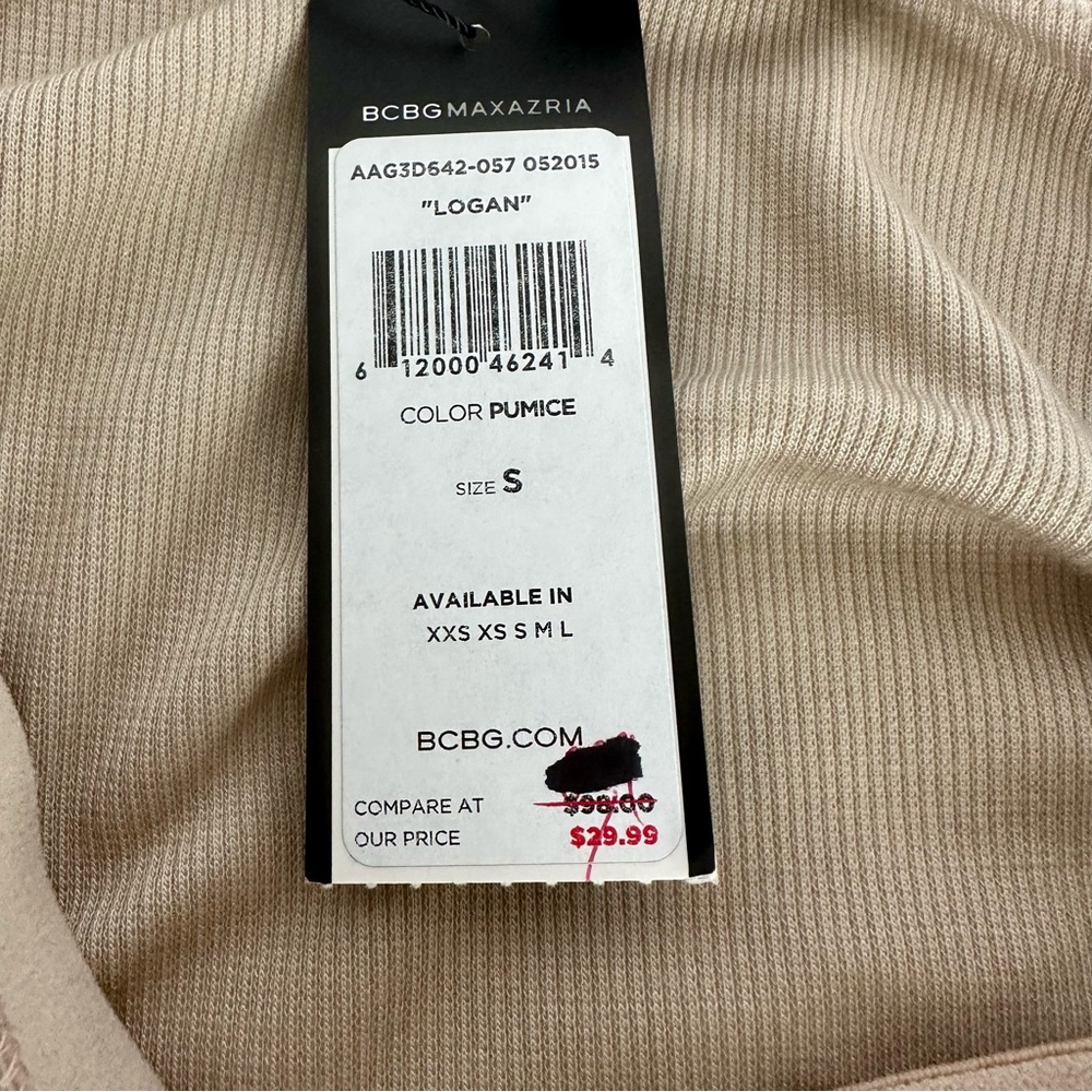BCBGMAXAZRIA Logan Ribbed Stretch Maxi Skirt Side Curve Tall Girlies 42 Beige SM - Picture 9 of 17